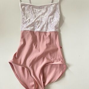 ❤️ YUMIKO Leotard Daniela,  Pink and White, Like New, Size S ❤️